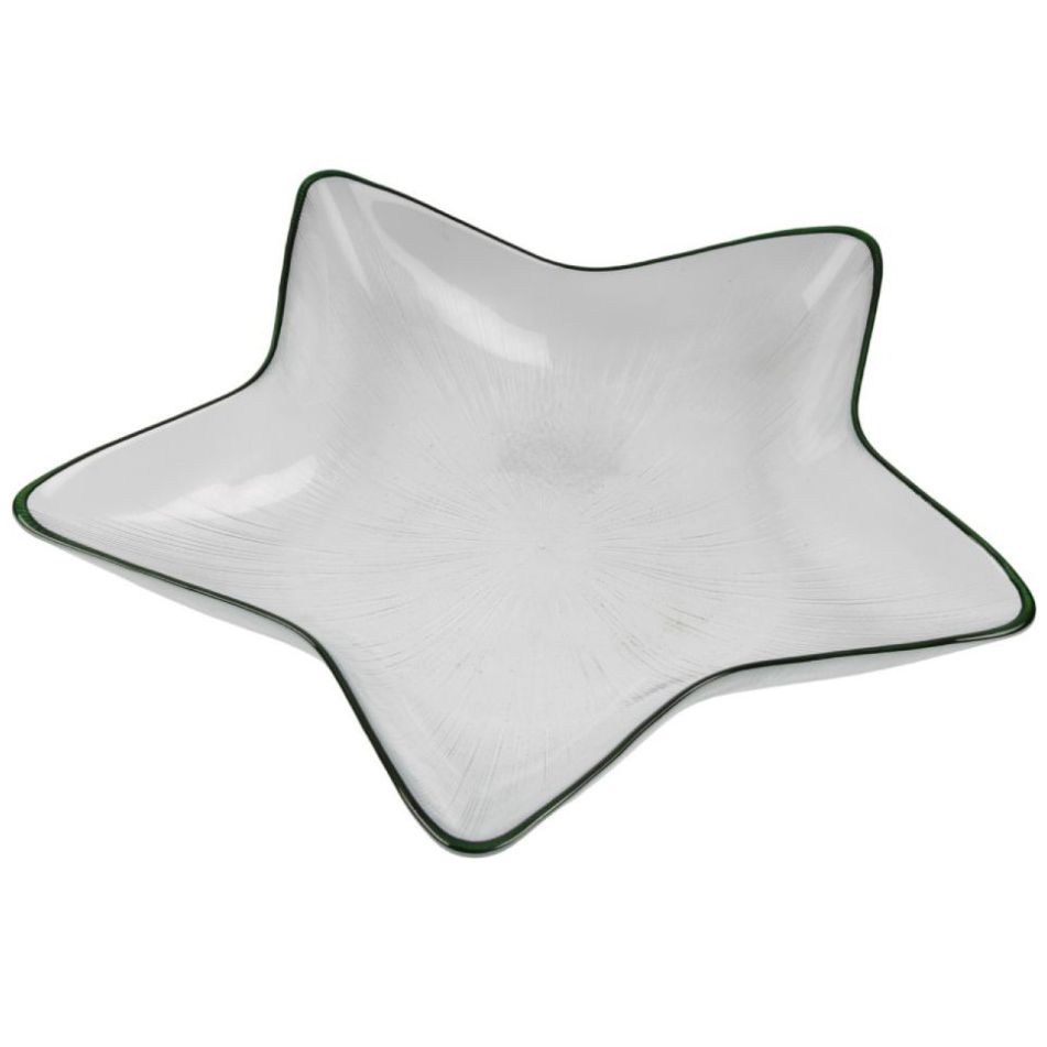 Bandeja Estrella Filo Verde Vidrio 29 Cm Home & Details