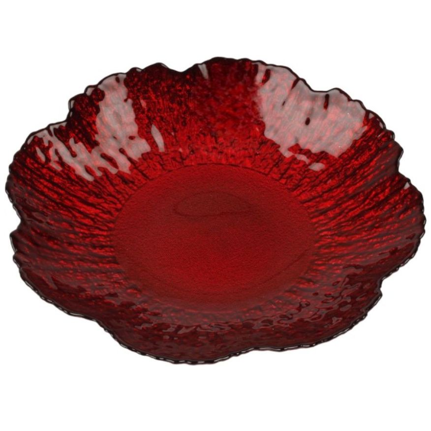 Platón Rojo Vidrio 24 Cm