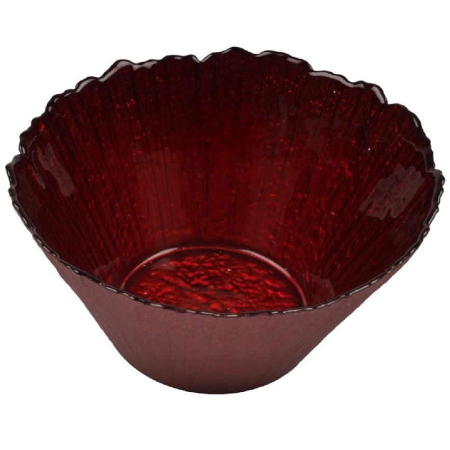 Bowl Rojo Vidrio 16 Cm Home & Details