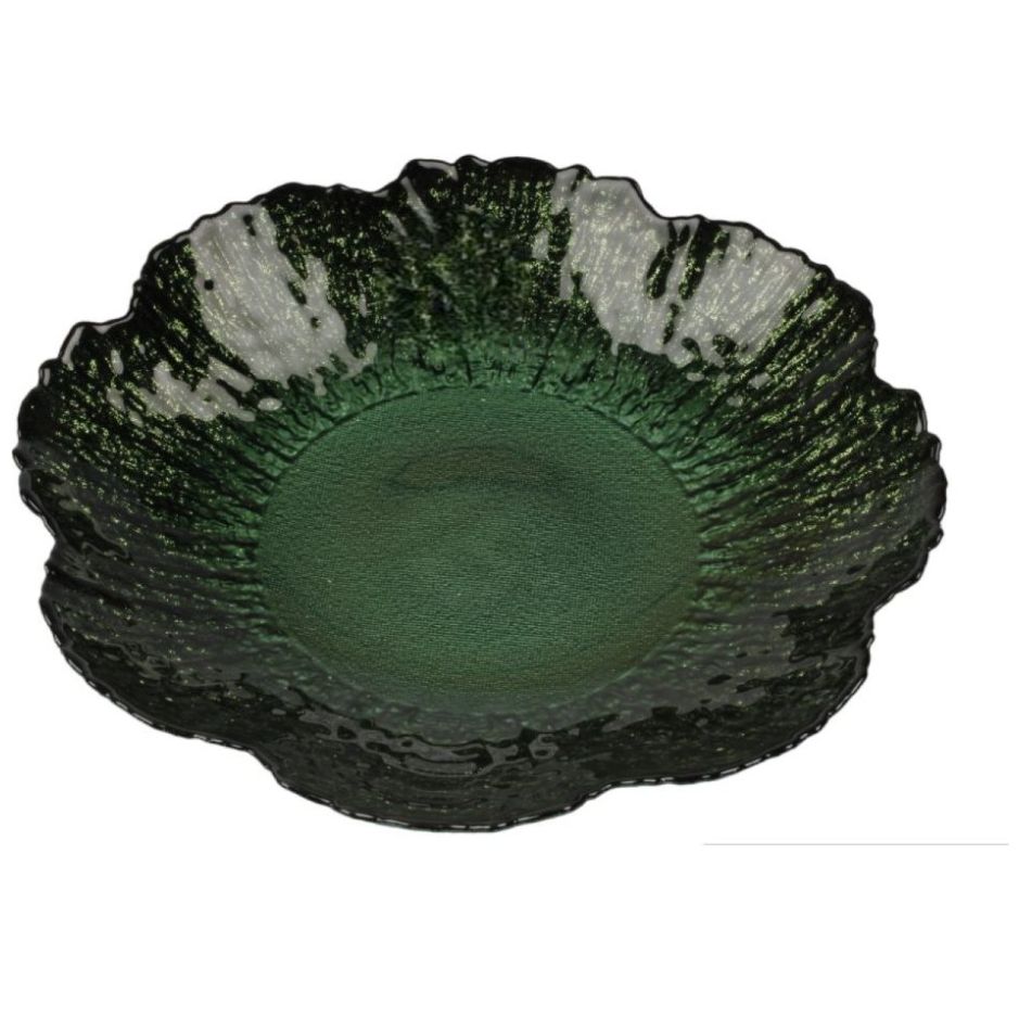 Platón Verde Vidrio 24 Cm Home & Details