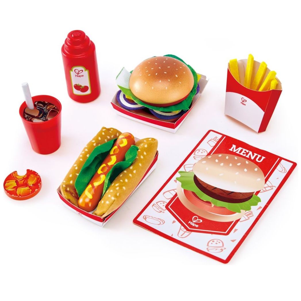 Set de Hamburguesas y Hot Dogs de Madera Hape