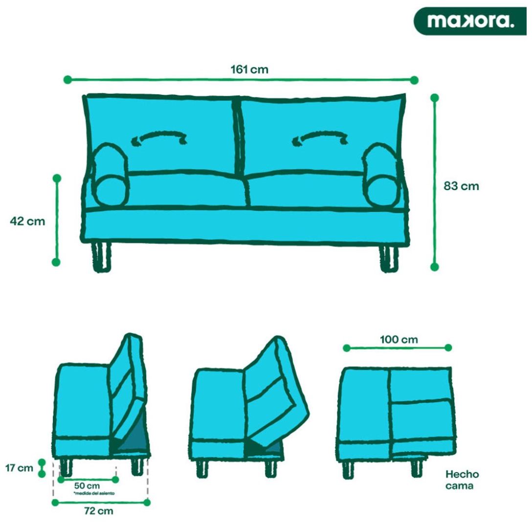 Sofá Cama Chocolate Caroli Makora