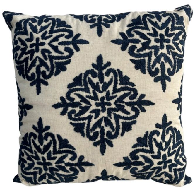 Cojín Navy Medallion Vintage Home