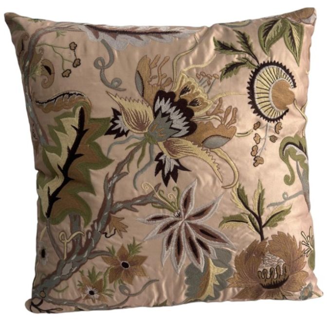 Cojín Satin Flowers Cream Vintage Home