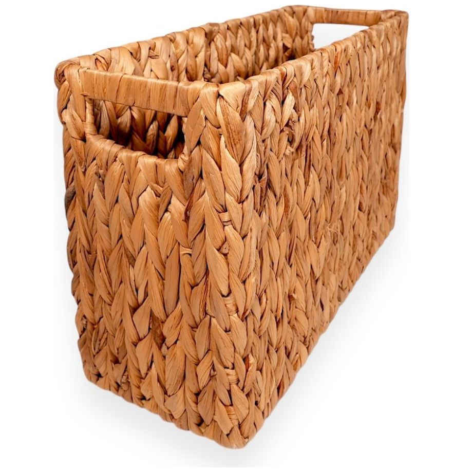 Cesta Rectangular con Asas Trenzada con Jacinto de Agua 38 X 15 X 26 Cm Home Nature