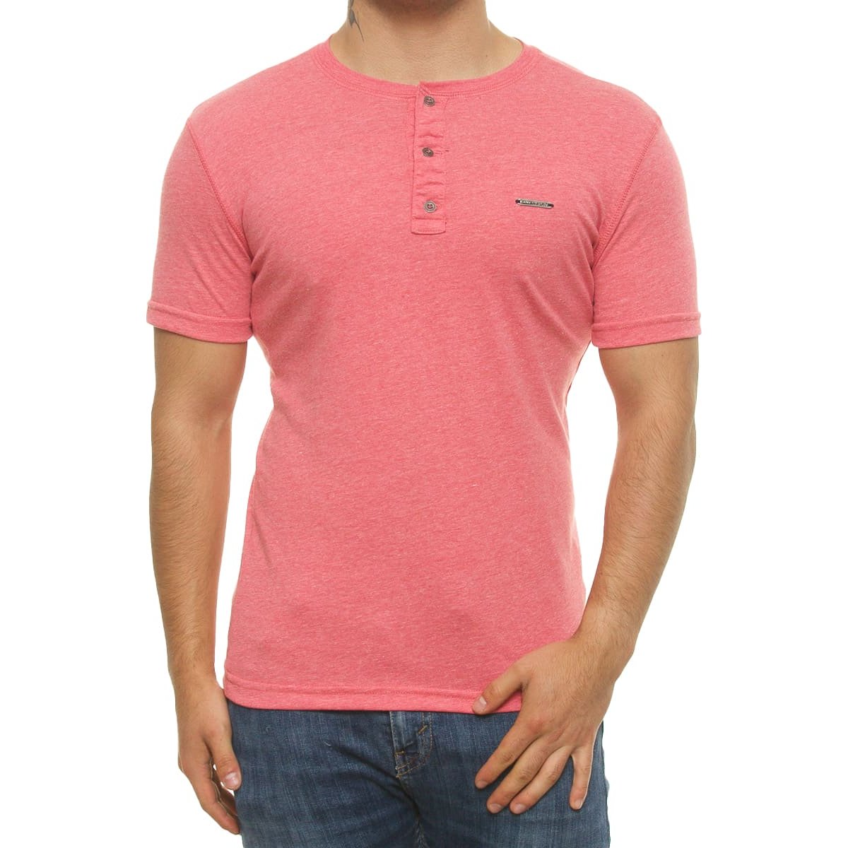 Playera Básica Henley para Hombre Silver Plate