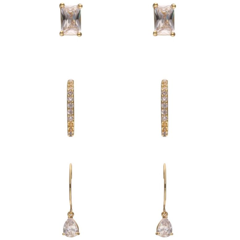 Set Aretes Dorado Forma Varios para Mujer Napier