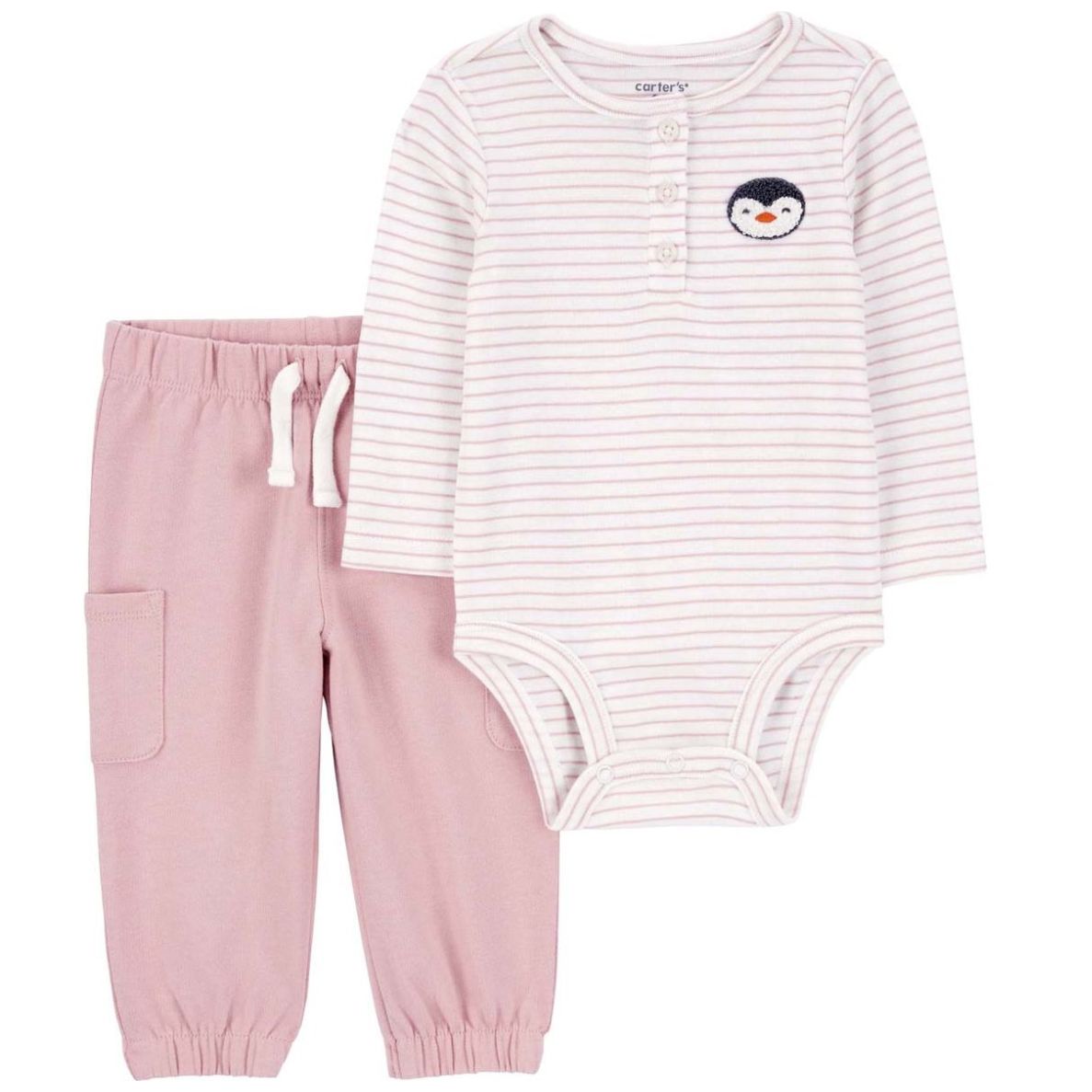 Conjunto 2 Piezas con Pants Cargo Rosa para Bebé Niña Carter's