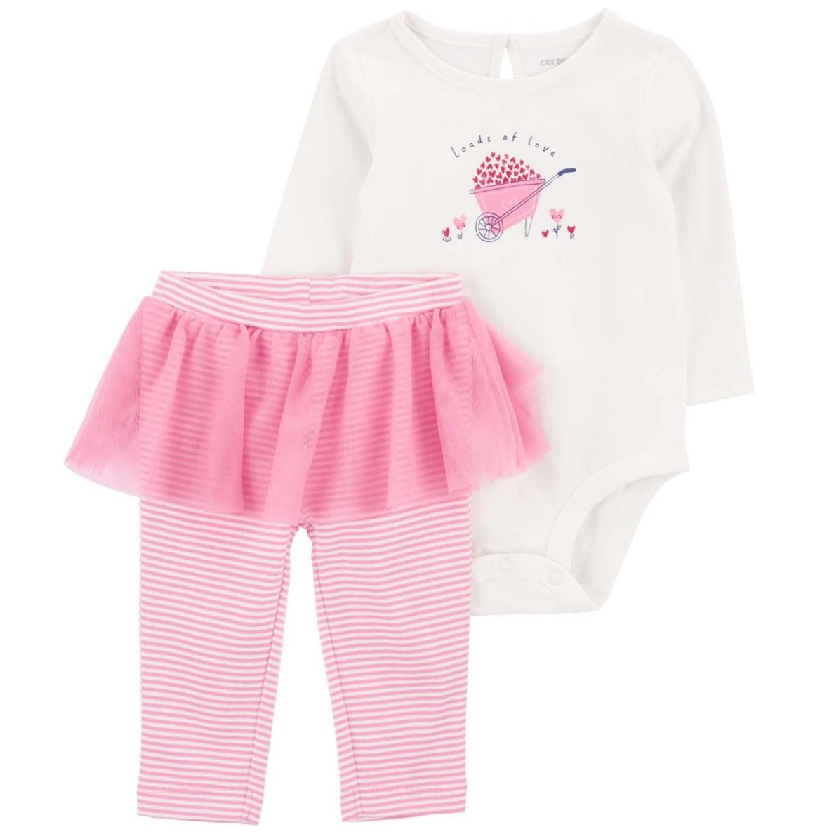 Conjunto 2 Piezas con Pants Carretilla Corazón para Bebé Niña Carter's