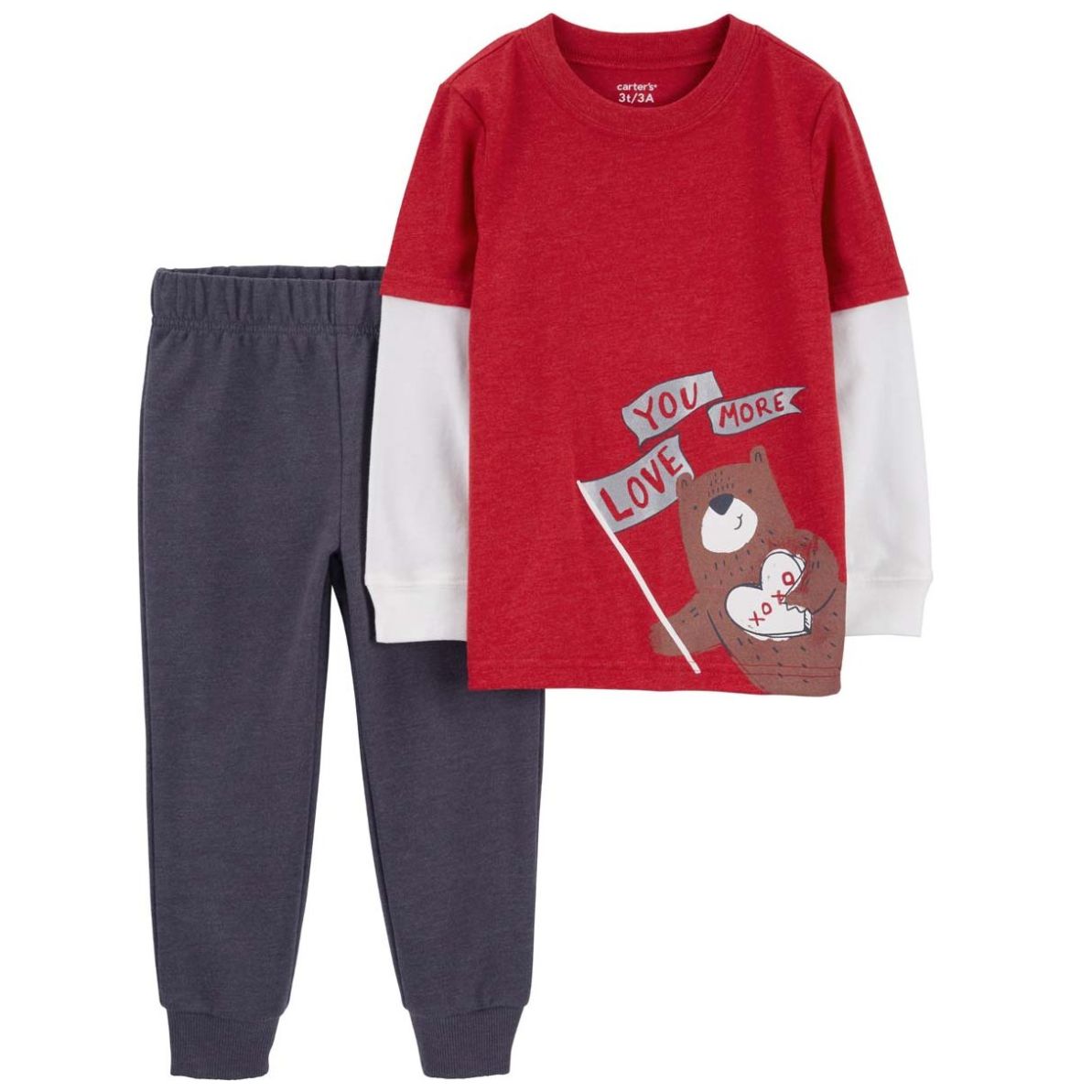 Conjunto 2 Piezas con Pants Oso Rojo Combinado para Bebé Niño Carter's