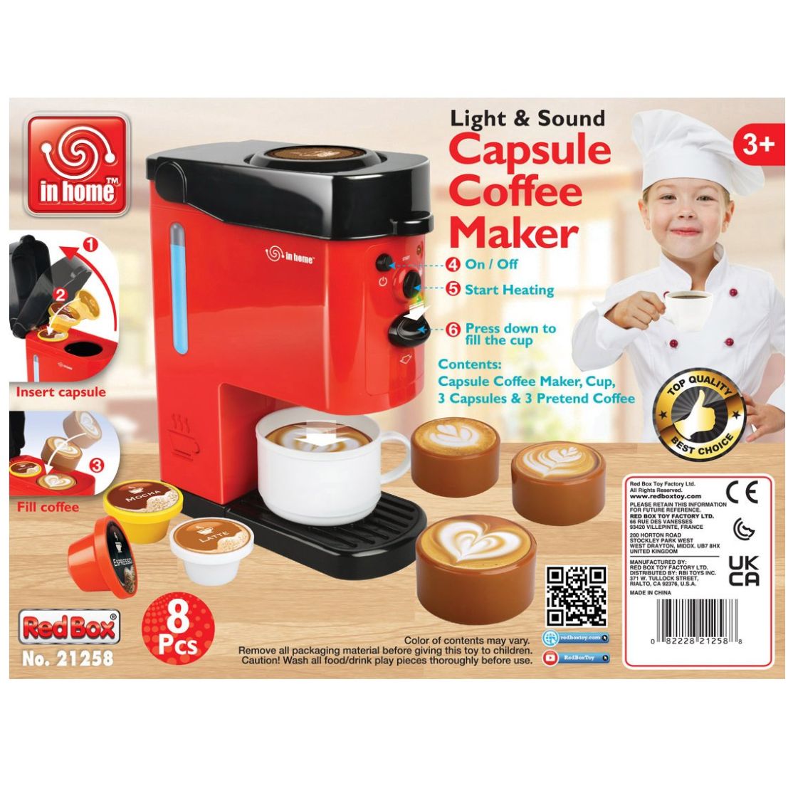 Juego Cafetera de Cápsulas con Luz y Sonido Red Box