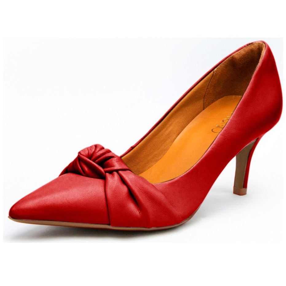 Zapatilla Roja con Nudo para Mujer Via uno