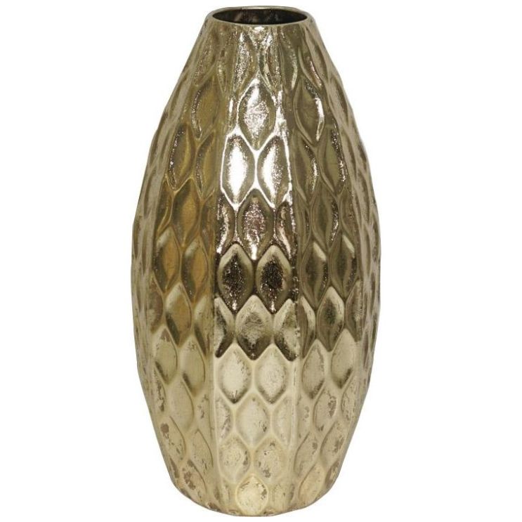 Vasija de Metal Gold Texture Vintage Home