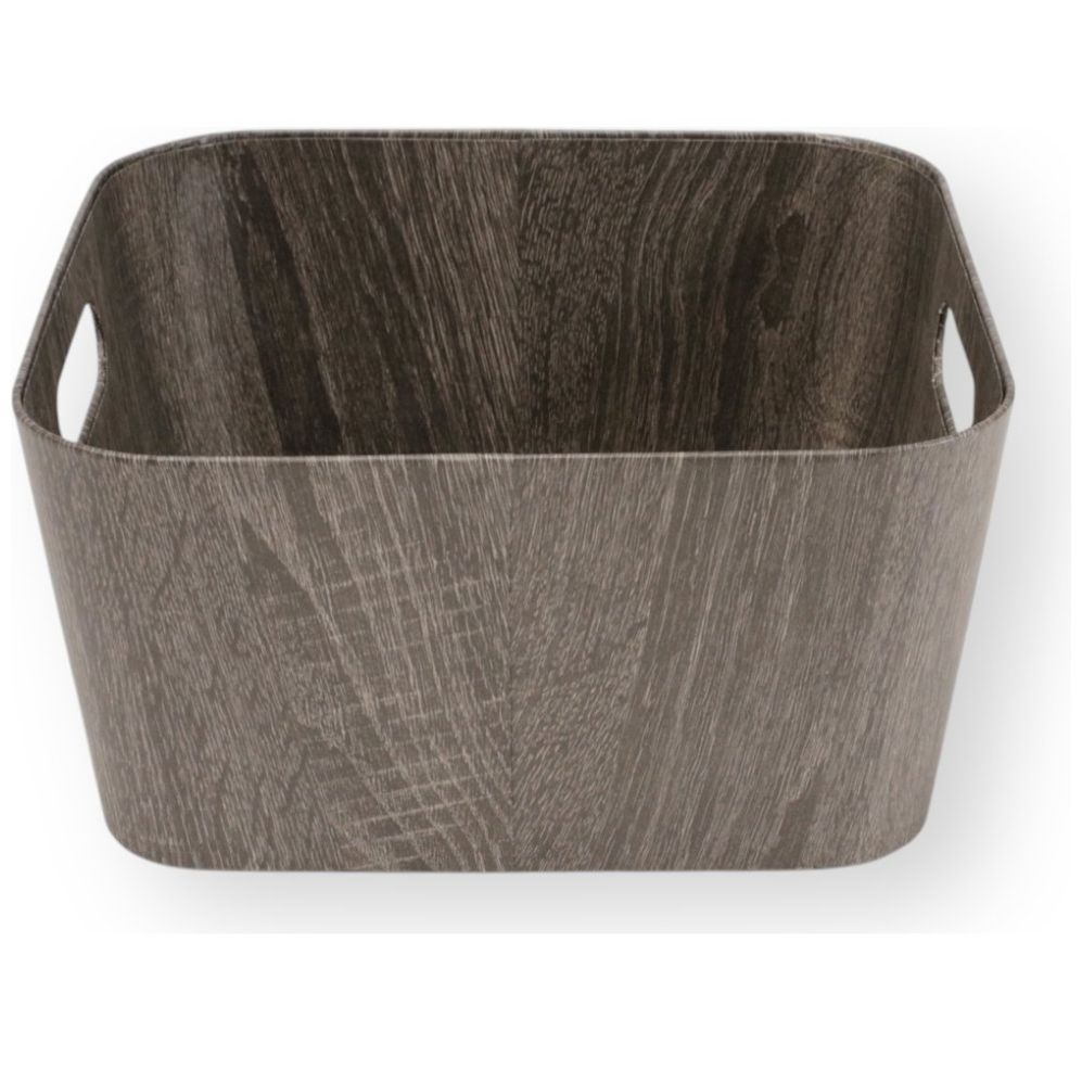 Cesta de Almacenamiento Color Gris 30.5 X 30.5 X 15.2 Cm Home Nature