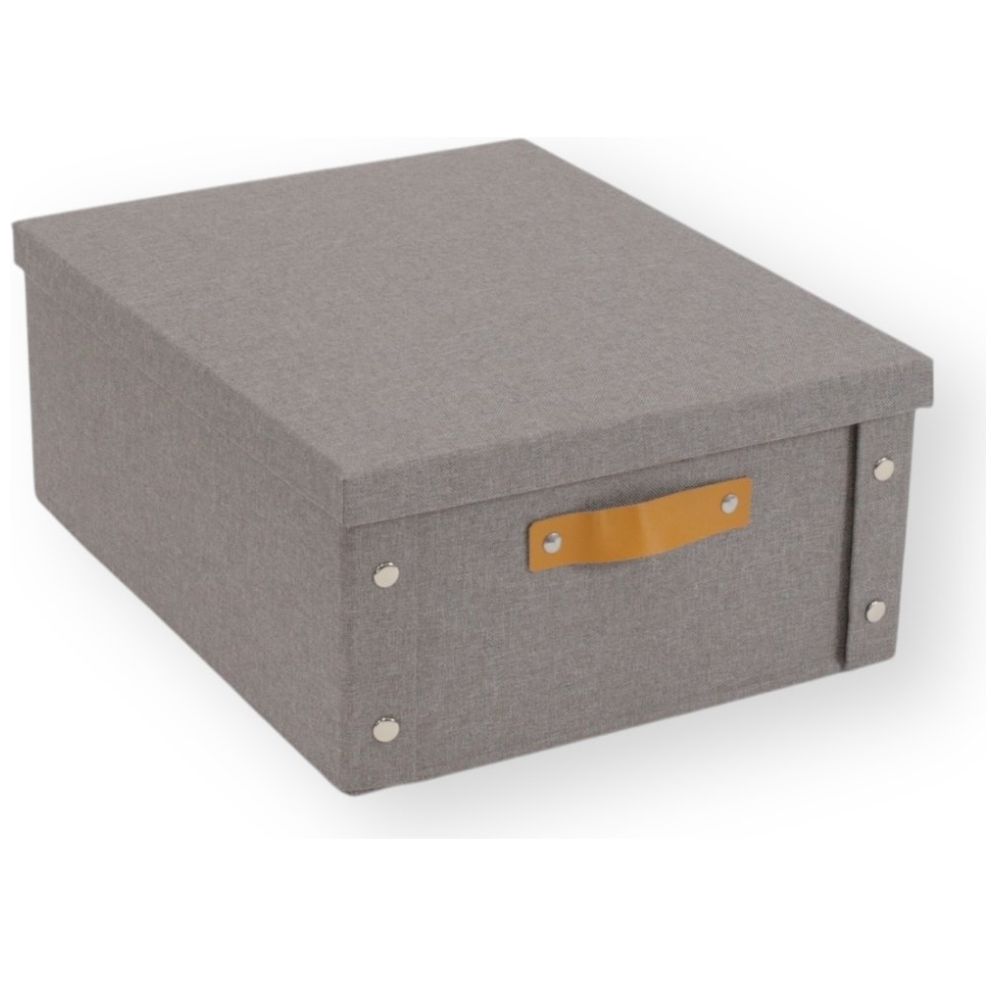 Caja Organizadora Grande  Color Gris 33 X 40 X 17 Cm Home Nature