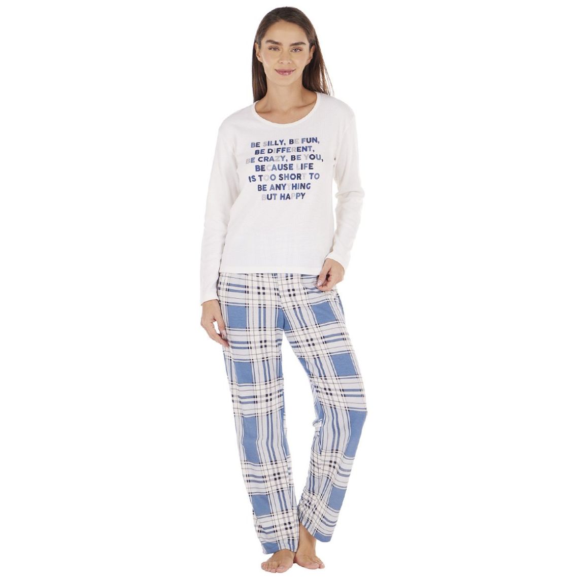 Pijama Manga Larga Tops & Bottoms para Mujer