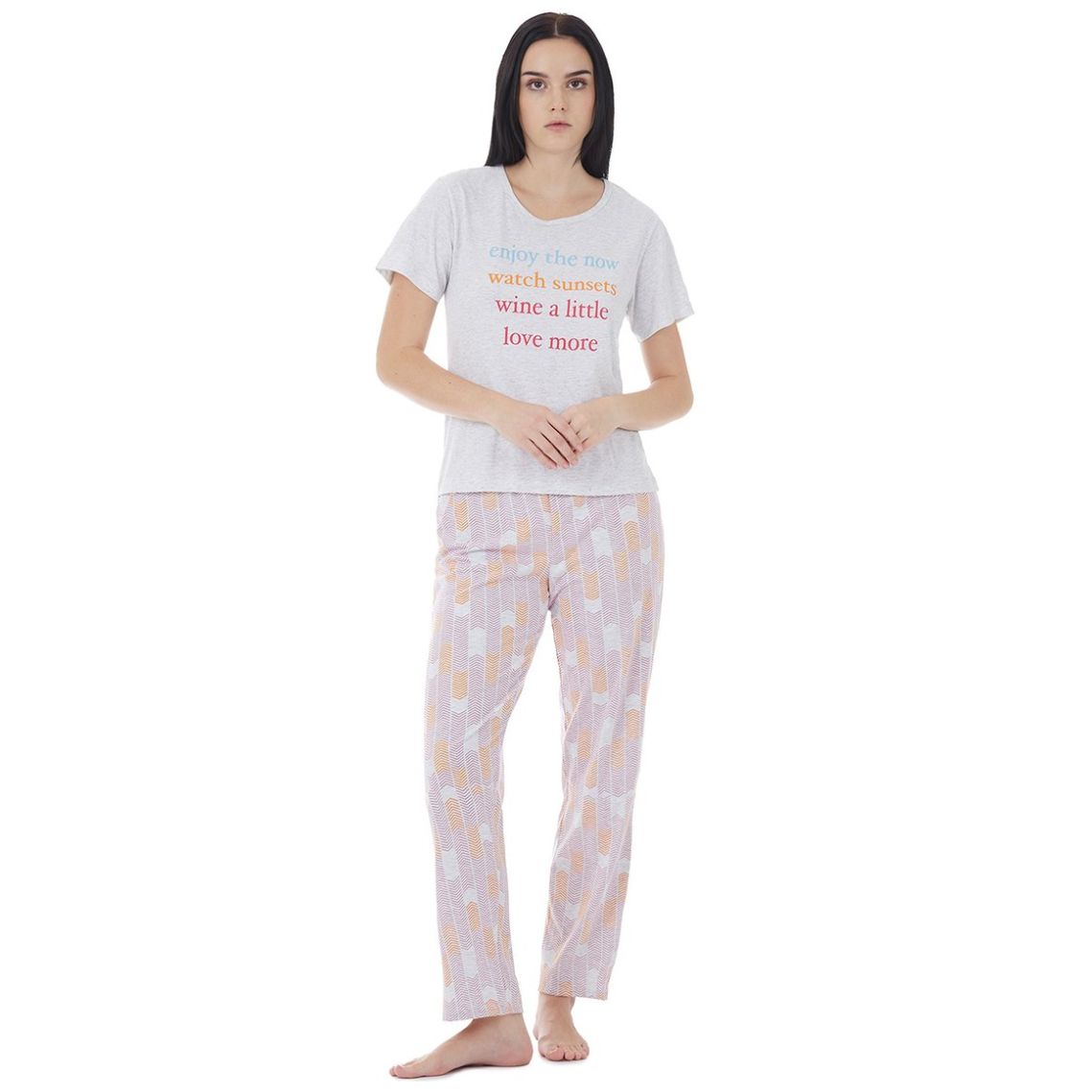 Pijama Manga Corta Tops & Bottoms para Mujer