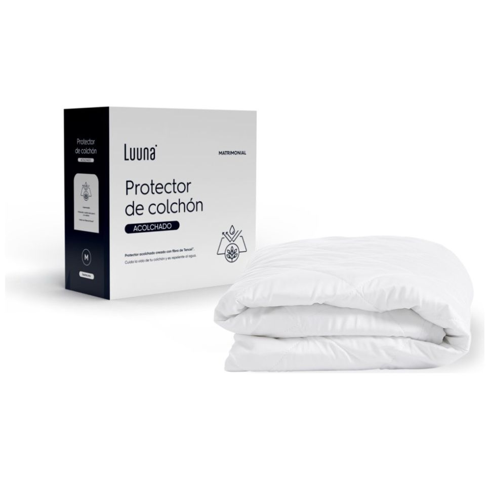 Luuna Protector Tencel Acolchado Queen Size Blanco