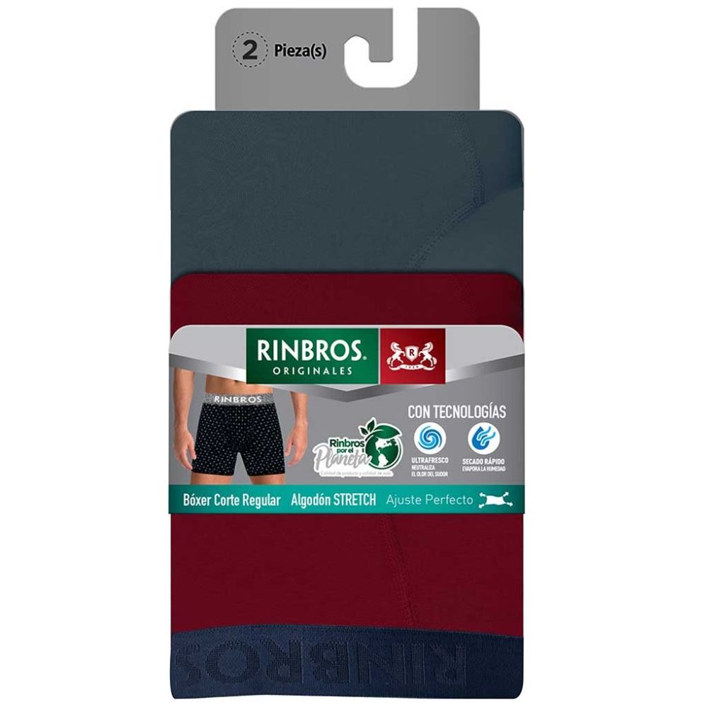 2-Pack Bóxer Sustentable Regular Fit para Hombre Rinbros