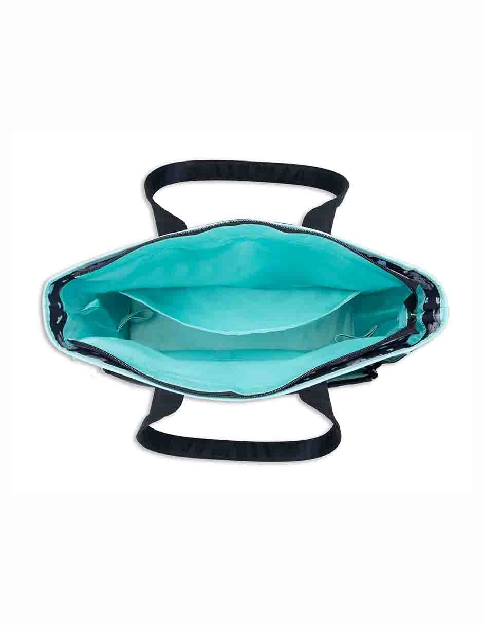 Pañalera Tote Mono Aqua Baby Boom
