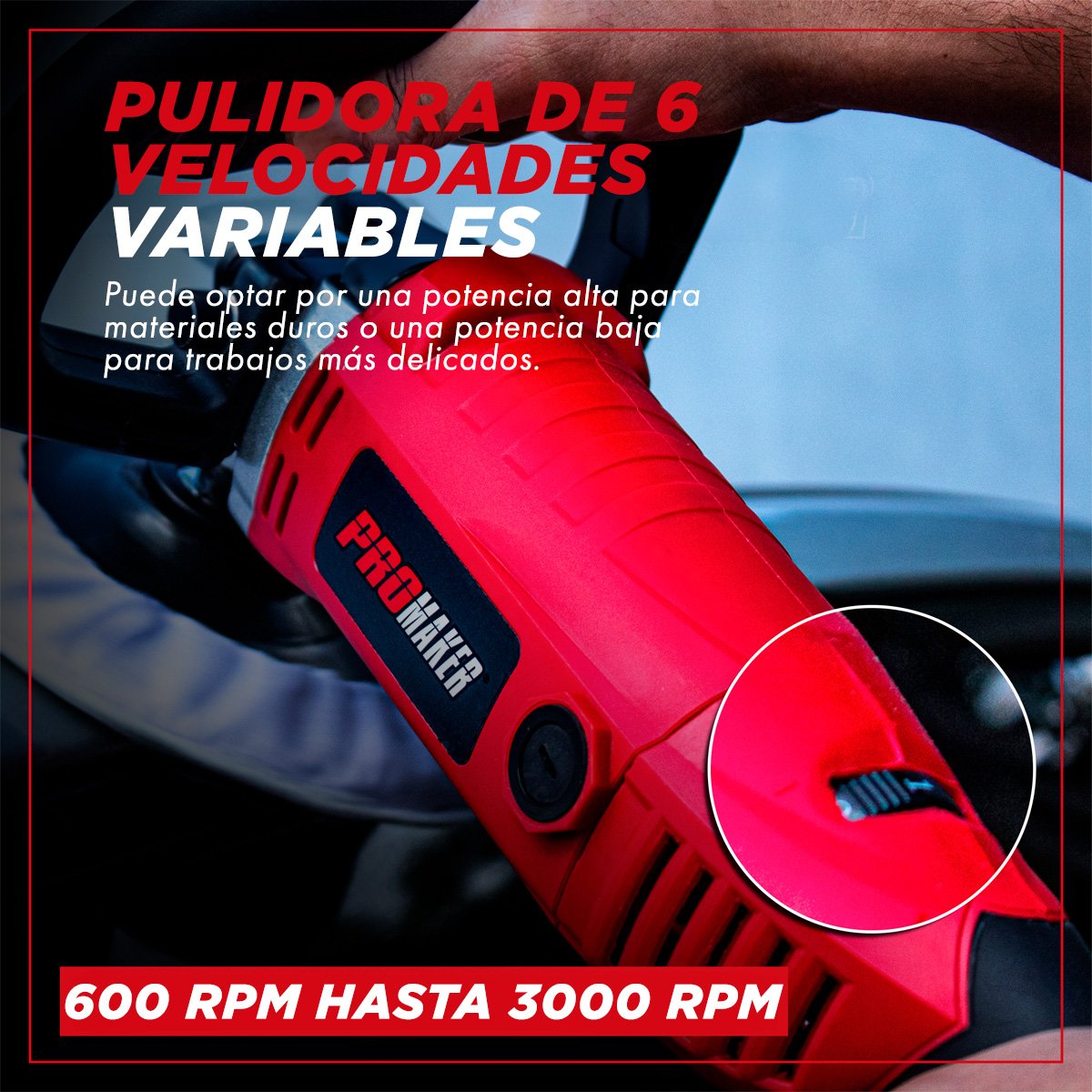 Pulidora con 6 Velocidades Variables Promaker 7"