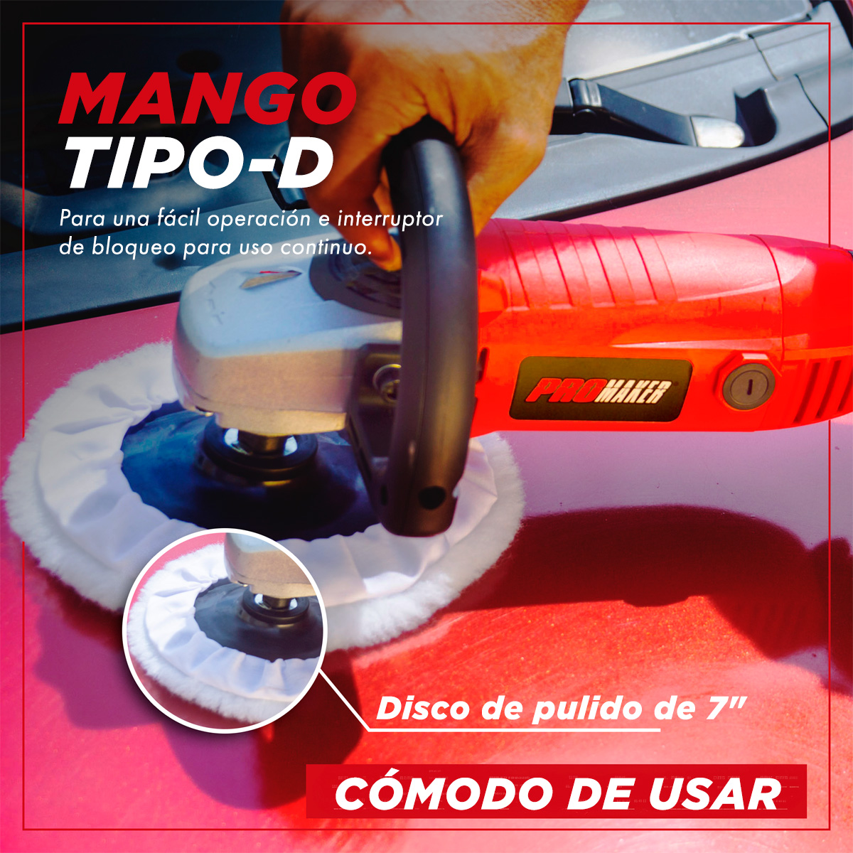 Pulidora con 6 Velocidades Variables Promaker 7"