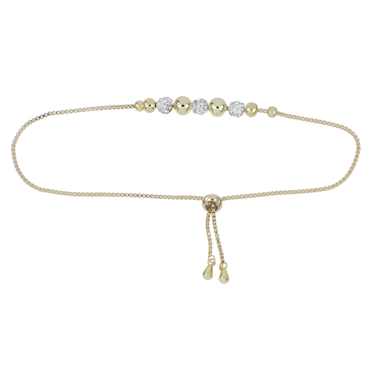 Pulsera Autoajustable Circonitas Blancas Chapado Oro Farfalla Bonetti