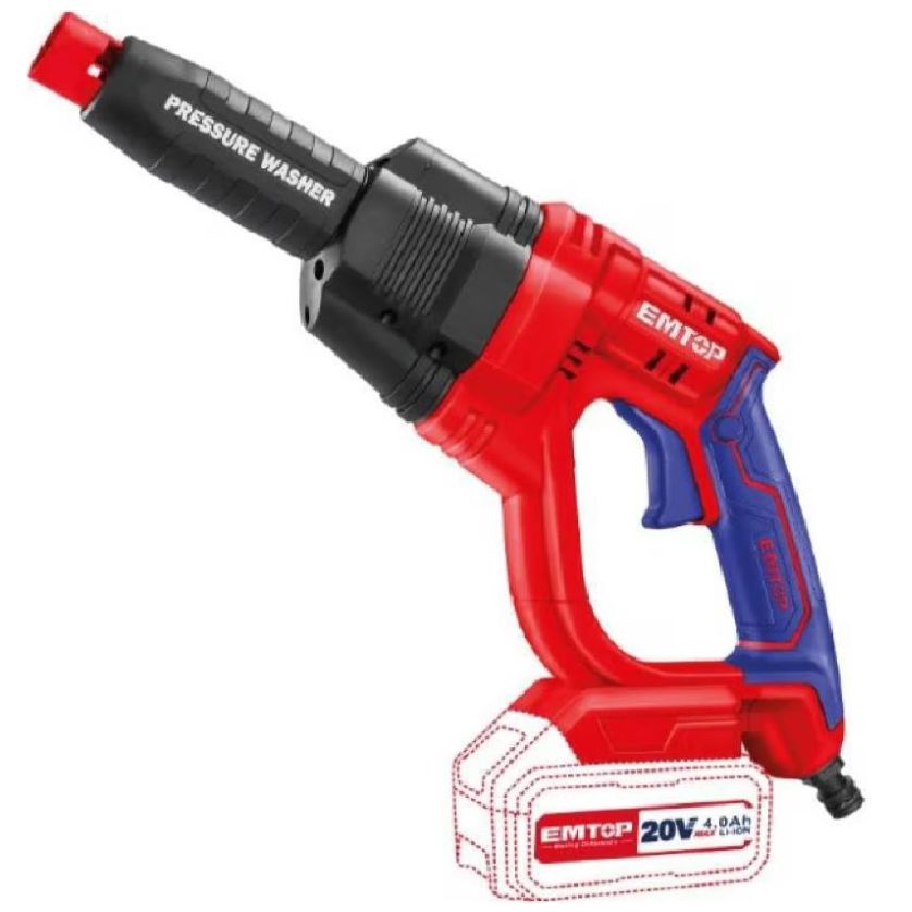 Kit Hidrolavadora Inalámbrica 20 V de 359 Psi Emtop
