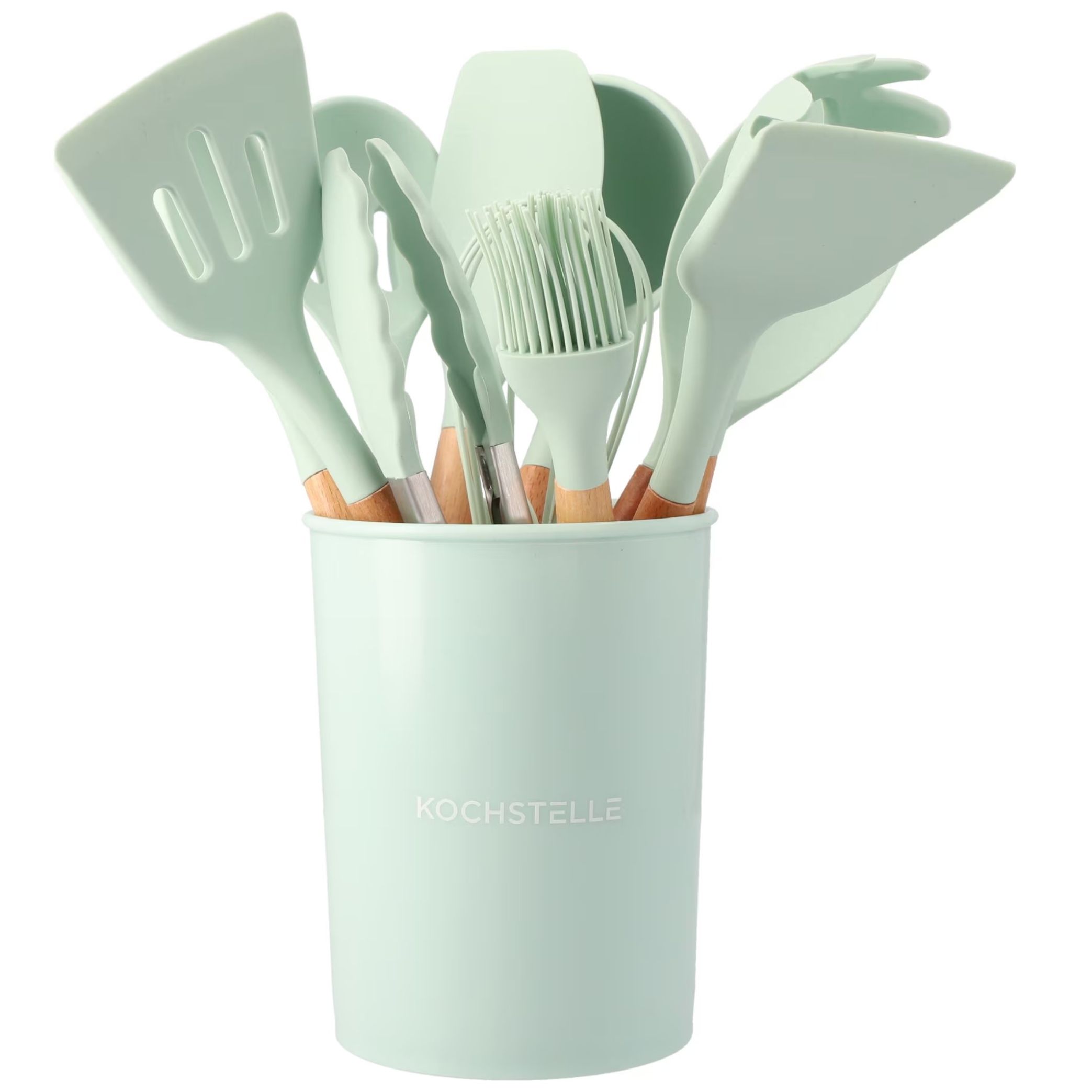 Set de 11 Espátulas Verdes Antihaderentes de Silicona Kochtelle