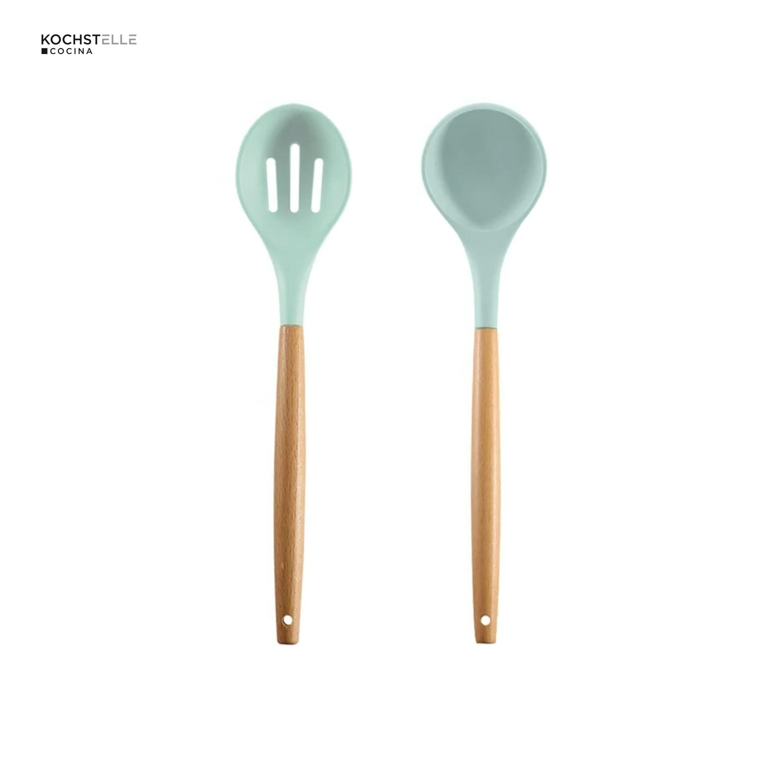 Set de 11 Espátulas Verdes Antihaderentes de Silicona Kochtelle
