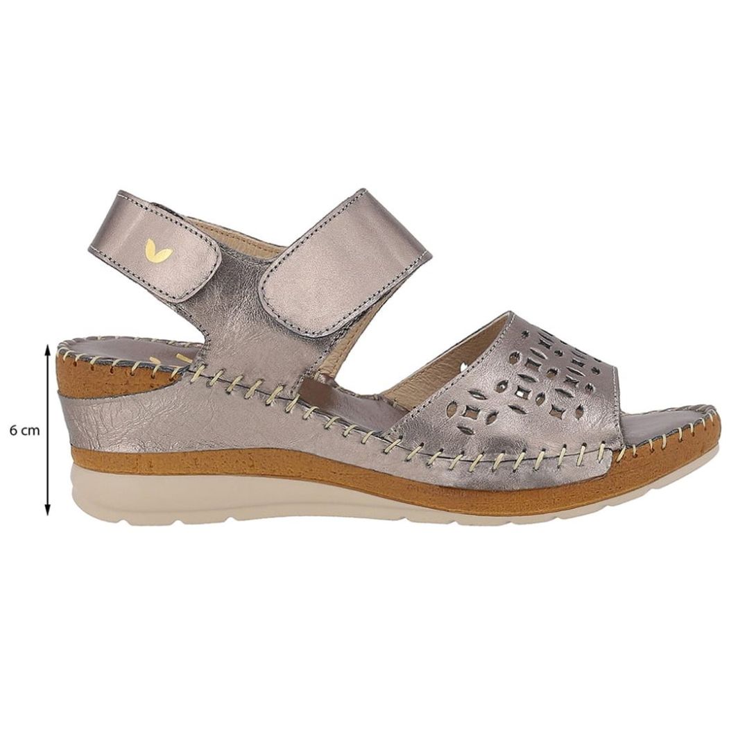 Sandalia Cuña W Confort en Piel para Mujer