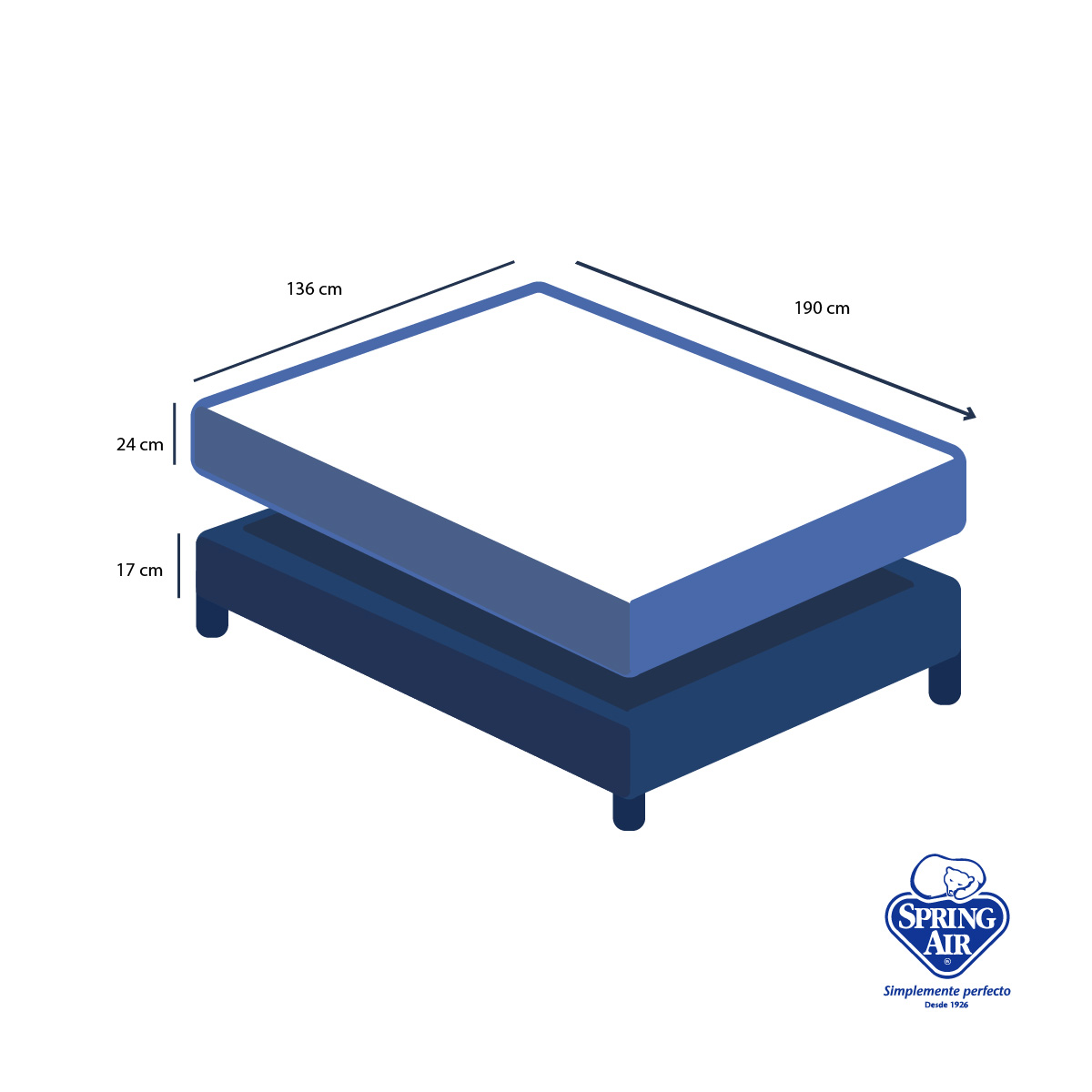 Juego Colchón Más Box Matrimonial Spring Air Healthy