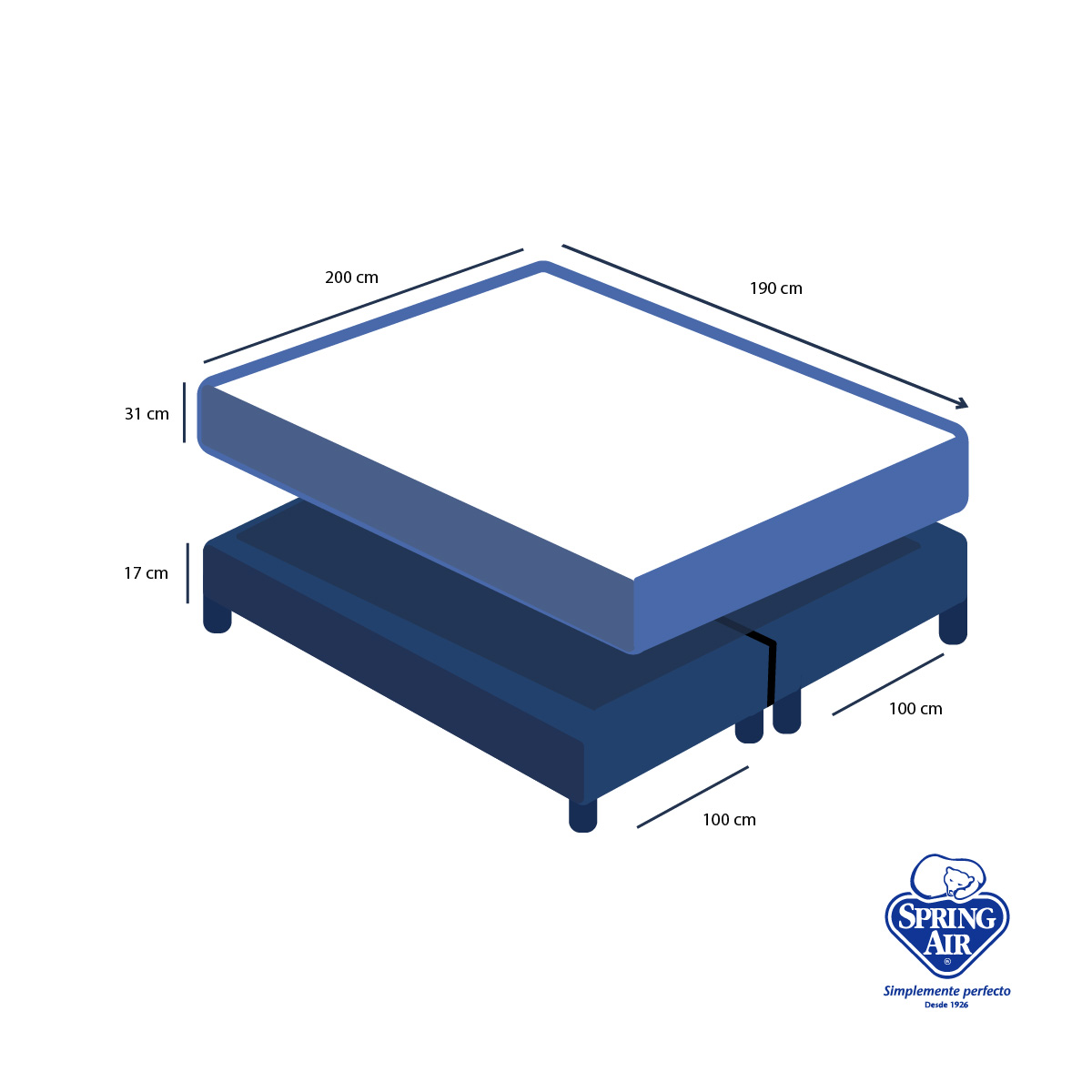 Juego de Colchón Más Box King Size Peace Spring Air