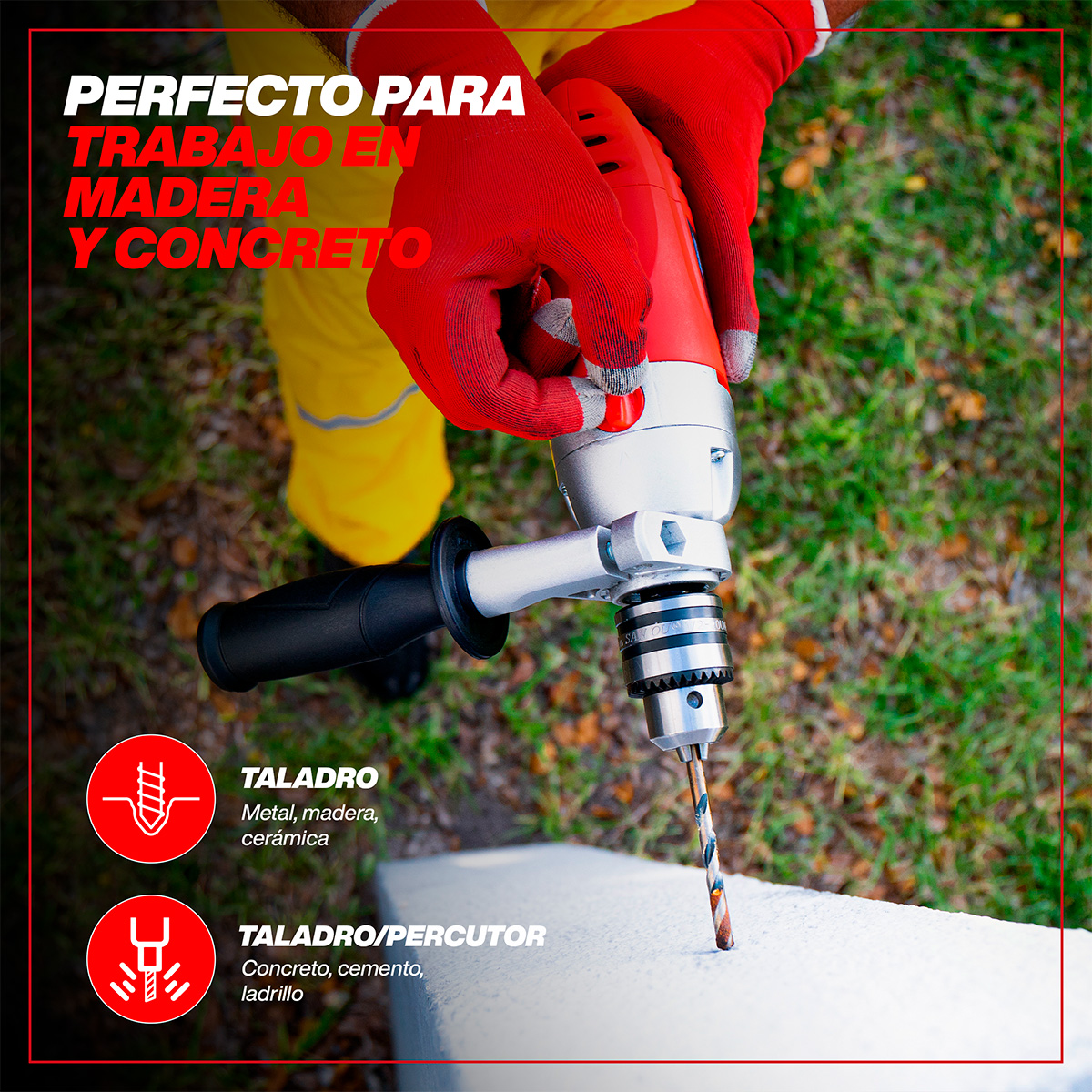 Taladro Percutor 850W Estuche Incluido Promaker
