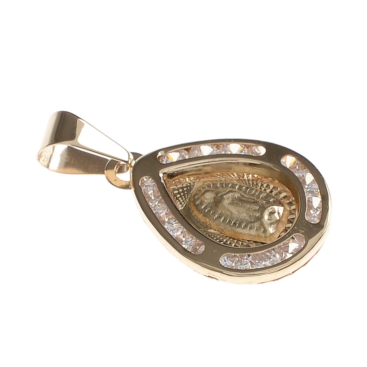 Medalla Gota Oro Amarillo de 14K Doble o