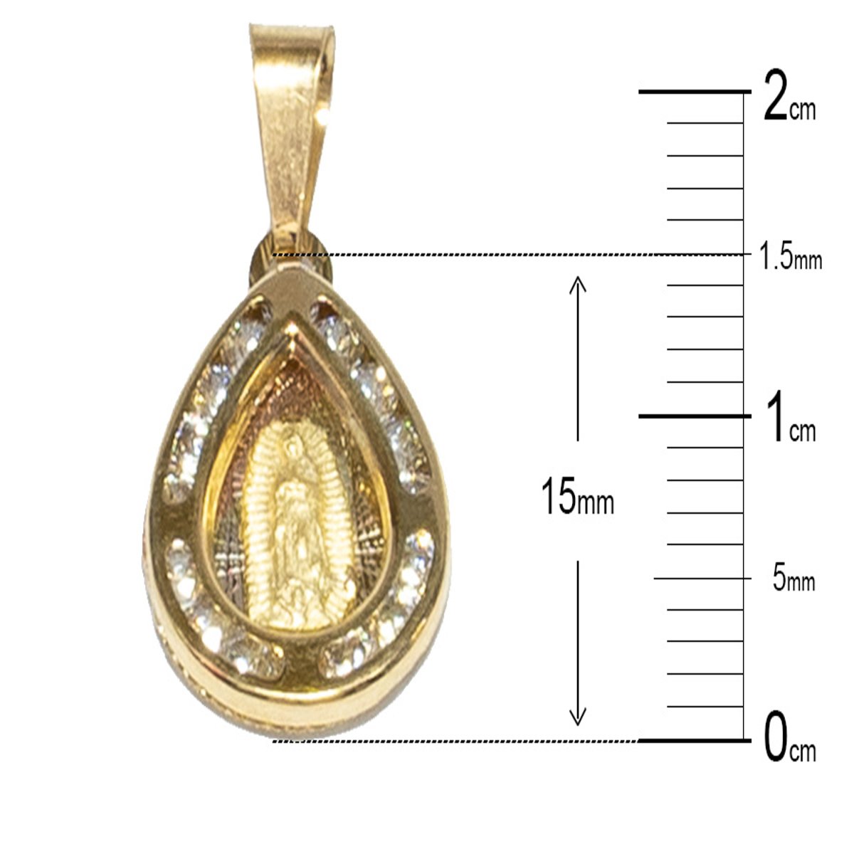 Medalla Gota Oro Amarillo de 14K Doble o