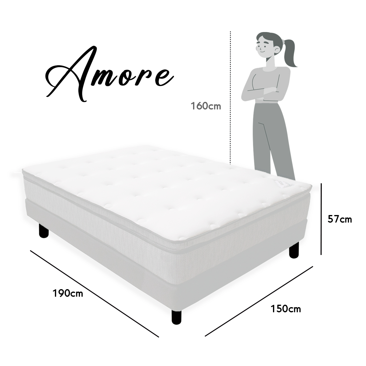 Colchón Queen Size con Box de Regalo Amore | Vittorio Benzi