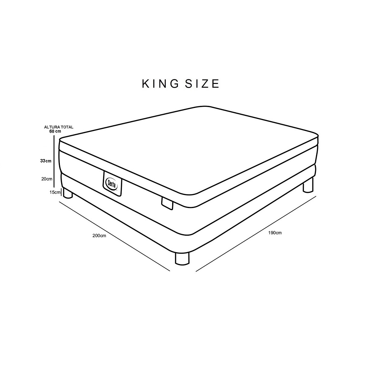 Juego de Colchón y Box Unique King Size Serta