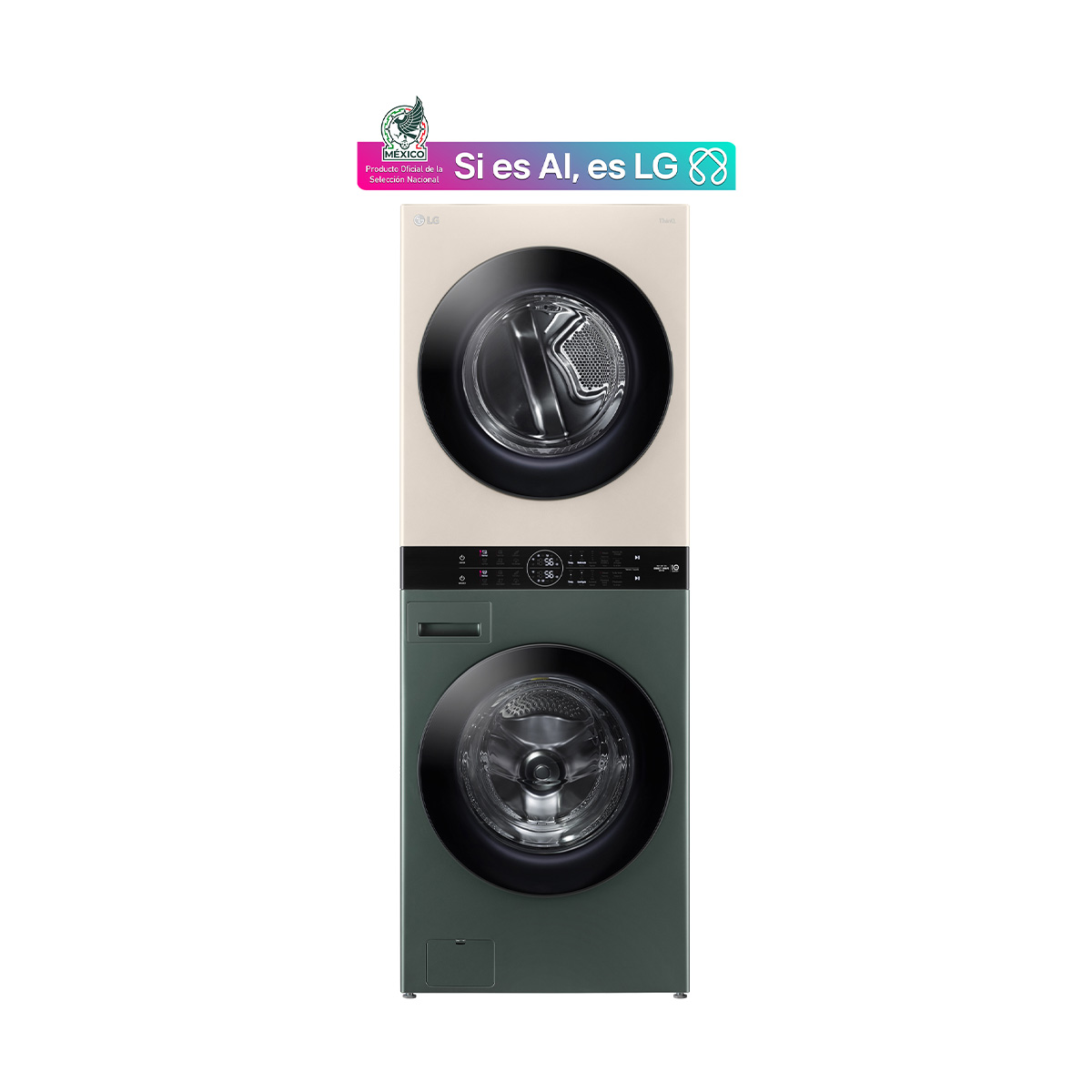 Torre de Lavado Lg 22 Kg Wk22Gbs6 Verde con Beige