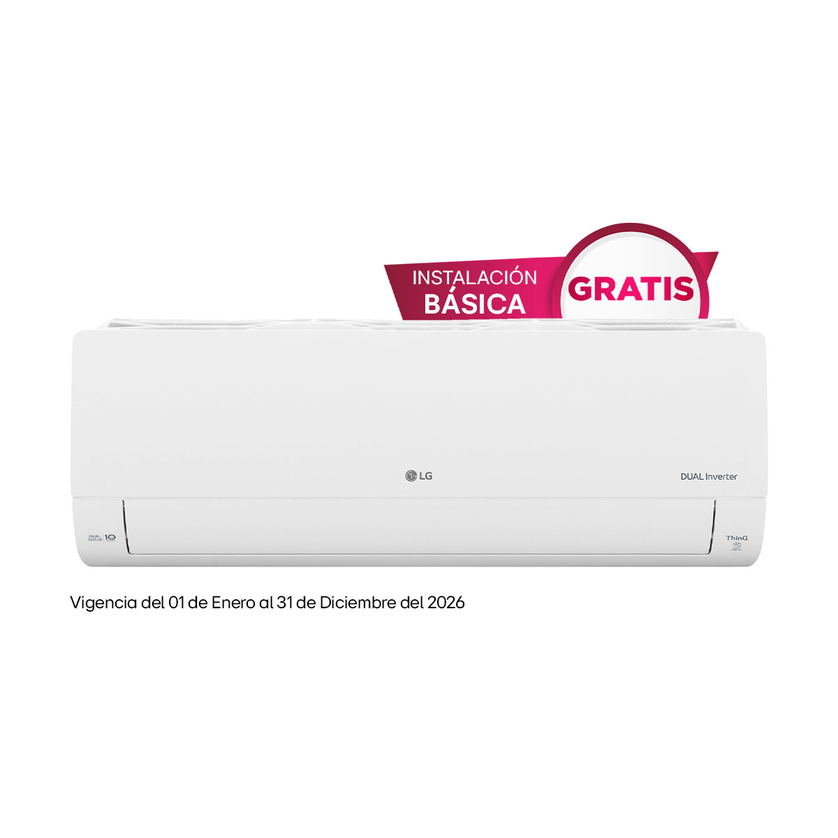 Aire Acondicionado LG Dualcool Inverter 1 Tonelada Frío y Calor 115V-Vm121H9