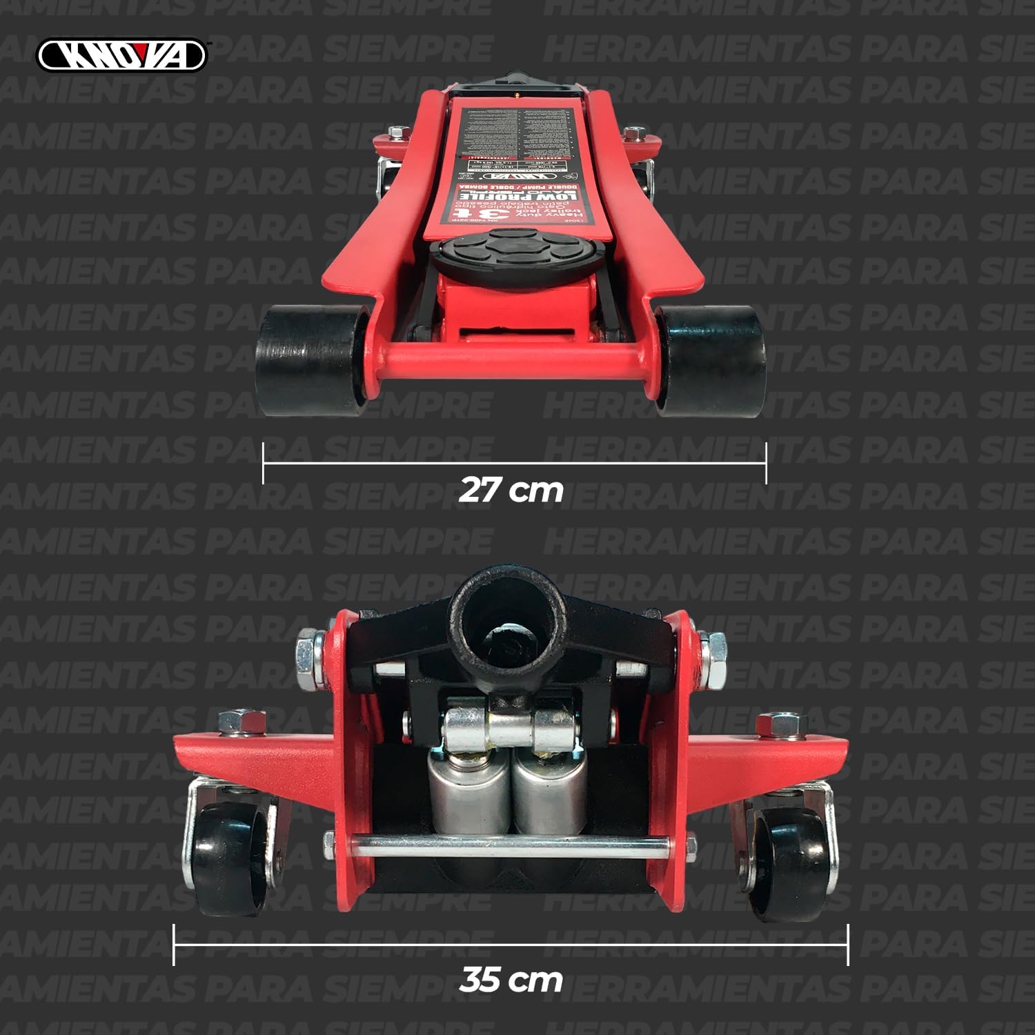 Gato Hidráulico Tipo Patín con Capacidad de 3Ton para Trabajo Pesado Kn 7400-03Tp  Knova