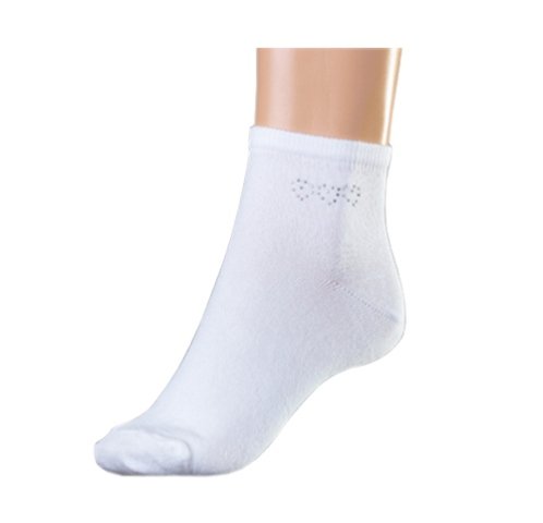 Calcetín Blanco con Pedrería Gleytor para Mujer