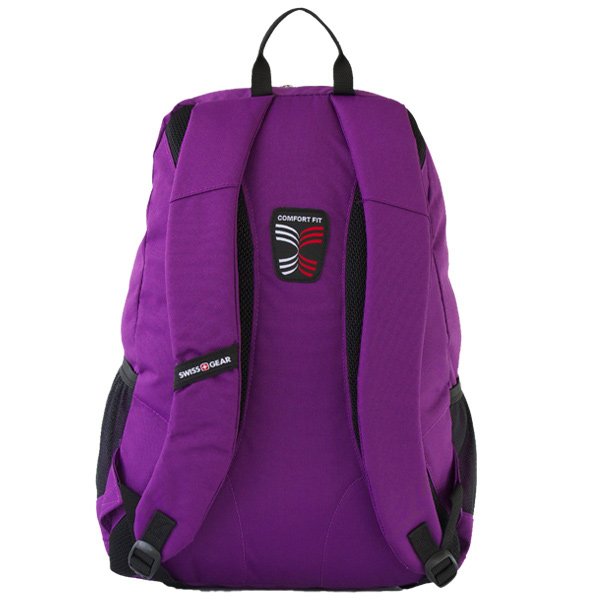 Swissgear backpack morada con negro bolsillos laterales de malla  modelo 6639914408 morada