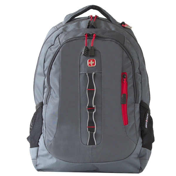 Swissgear backpack gris con cierre rojo al frente modelo 6793421408