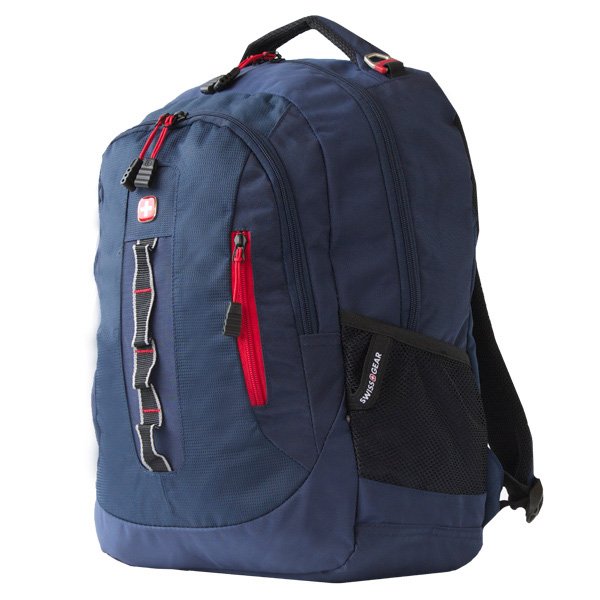 Swissgear backpack azul con cierre rojo al frente modelo 6793301408