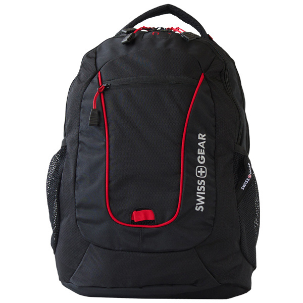 Swissgear backpack negra con detalles rojos bolsas de malla modelo 6601201408