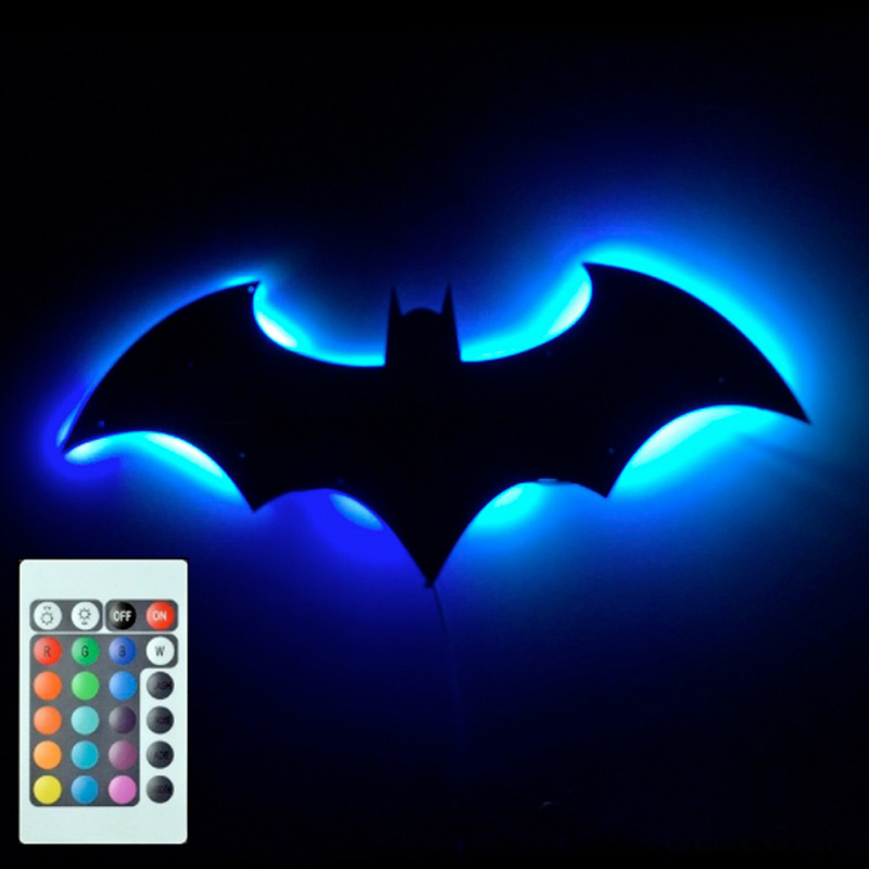 Lampara Batman para Pared con Led de colores decorativa