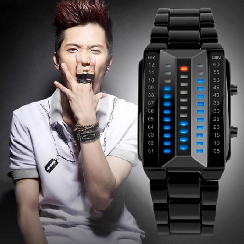 Reloj Led Binario Futurista