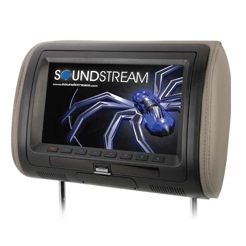 Cabeza Universal para auto con Pantalla de 9" Soundstream VHD-90CC, LCD y con 3 Cubiertas de Colores Intercambiables.