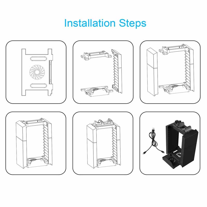 PS4 Base Enfriadora Organizador De Discos Para PlayStation 4 / Slim / Pro (Organiza Discos)